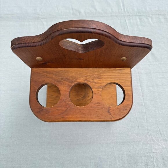 Vintage Wood Wall Shelf Display Heart Knick Knack Rustic Farmhouse Circle Cutout - Picture 7 of 9